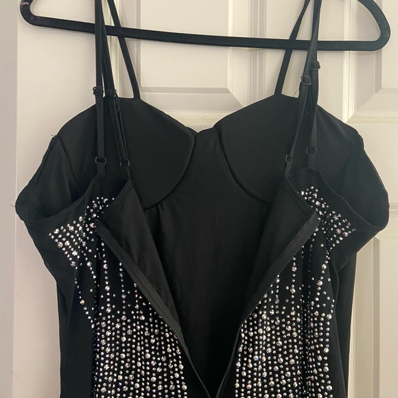 Embellished black, midi dress with bodysuit - NEW - Picture 5 of 9
